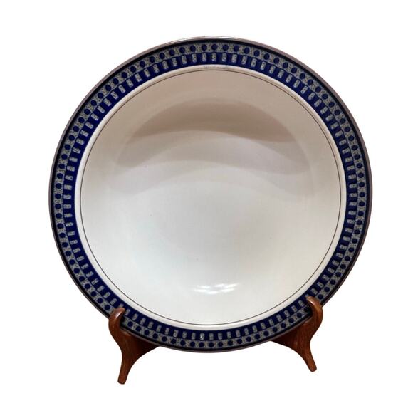 Mikasa Potters Touch Ironstone CB009 Aztec Blue 8.25" Soup Bowl-Excellent! - Picture 2 of 5